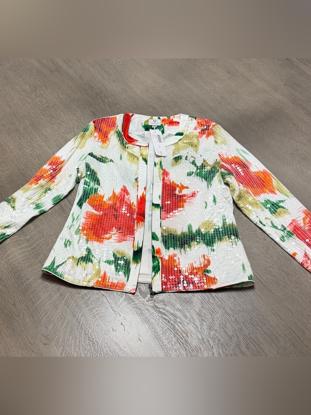 Chicos Floral sequin Jacket Size 0 Small